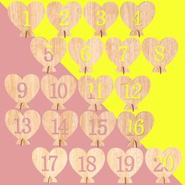 Party Decoration 20 Pcs Table Desk Numbers Wedding Ornament Vintage Number DIY Wood