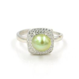 Jewellery Settings S925 Sier Pearl Ring Holding Mouth Adjustment Fittings Diy Square Classic Ps4Mjz029 Dhhea