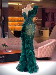 Party Dresses Green Mermaid Trumpet Cocktail Applique Sequins Prom Dress Stretchy Gowns Evening