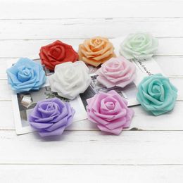 Decorative Flowers Wreaths 10 Pieces Artificial Roses Wedding Home Decoration Accessories Garland Scrapbooking New Year Candy Boxes Interior Beautification