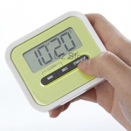 Kitchen Cook Helper Digital Timer Clock Cooking Baking Mini LCD Countdown Timers With Holder Magnet Colourful Bedroom Timer TH0677