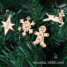 Christmas Decorations Decorative Wooden 1-24 Digital Set Coming Day Tag Gift Bag Accessories OrnamentsChristmas