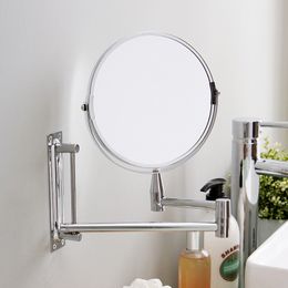 Decorative Objects Figurines ORZ Bathroom Wall Mirror Shaving Cosmetic Extendable 7inch 1X3X Magnifying Double Side Rotatable Makeup 230221