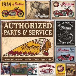 Traditional Indian Paintings Motor Tin Sign Classic Vintage Motorcycle Club Garage Art Decor Iron PlateBar Cafe Metal Plaques Personalised metal size 30X20 w01