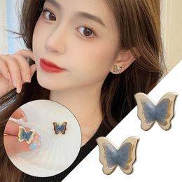 Hoop Earrings Women Pack Super Fairy Butterfly Women's Light Luxury Small Fake Diamond Hoops