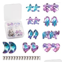 Charms 36Pcs/Box Diy Pendant Glass Rhinestone Pendants Crystal Faceted Imitation Austrian Snap On Bails For Jewellery Making Cra Dh6Cm