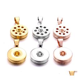 Charms Sier Gold Metal 18Mm Ginger Snap Button Base Pendant For Diy Snaps Buttons Necklace Earrings Jewellery Accessorie Drop Delivery Dhbn3