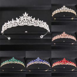 Tiaras Baroque Luxury Rhinestone Bridal Crown Tiara Silver Plated Crystal Prom Diadem Crowns Headband Wedding Hair Accessories Jewellery Z0220