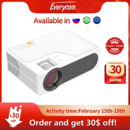 Projectors Everycom YG625 Projector LED LCD Native 1080P 7000 Lumens Support Bluetooth Full HD USB Video 4K Beamer for Home Cinema Theatre J230221
