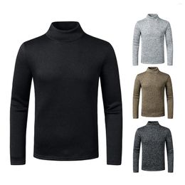 Men's Sweaters Men Sweater Top Autumn Winter High Collar Long Sleeve Neck Knitwear Pullover Boys Adult Black/Dark Gray/Light Gray/Coffee