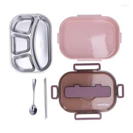 Dinnerware Sets Japanese Lunch Box Stainless Steel Humanized Design For Office School