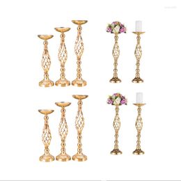 Party Decoration 10PCS Gold Vase Candle Holder Wedding Road Lead Table Centrepiece Pillar Banquet