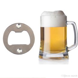 Stainless Steel Bottle Opener Part Countersunk Holes Round Metal Strong Polished Bottle Opener Insert Parts