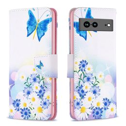Pattern Cases For Google Pixel 8 7A 7 6 6A Pro Samsung Wallet Leather PU TPU Funda With Photo Frame Phone Case