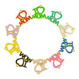 Charms 10Pcs Aolly Drop Oil I Love Mom For Diy Jewellery Making Accessories Delivery 202 Dhkgr