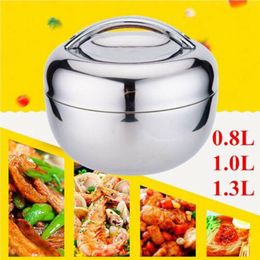 Dinnerware Sets Portable Stainless Thermo Insulated Thermals Container Bento Round Apple Lunch Box Tableware Kitchen Accessories