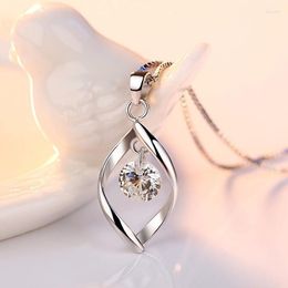 Pendant Necklaces CAOSHI Simple Design Silver Color Necklace For Women Fashion Accessories Engagement Ceremony Stylish Jewelry Gift