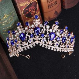 Tiaras 4 Colour Rhinestone Crystal Wedding Crown Bride Tiaras And Crowns Queen Diadem Pageant Gold Crown Bridal Hair Jewellery Accessories Z0220