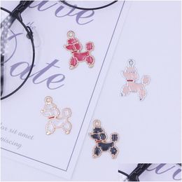 Charms Mrhuang 10Pcs Drop Oil Poodle Animal Dog Enamel Alloy Pendant For Bracelet Diy Fashion Jewelry Accessories Deliver Dh8Do