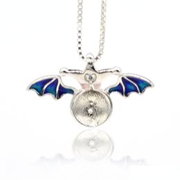 Jewellery Settings S925 Sier Pearl Pendant Mounts Necklace Accessories Diy Enamel Bat Drop Deliver Dhhmg