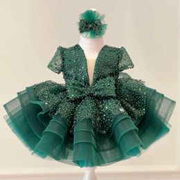 Girl's Dresses Autumn Winter New Children's Girls Sequined Dress Princess Dresses Christmabirthday Party Dress Haute Couture Girl Dress