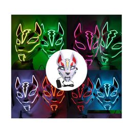Other Motorcycle Accessories Masks Led Mask Cat Face El Wire Light Festival Cosplay Costume Decoration Funny Election Party Masque D Dho7F