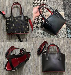2024 Fashion Bag cabata designer totes rivet genuine leather Red brands composite handbags famous purse shopping bags for girl wallets