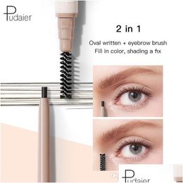 Eyebrow Enhancers Pudaier 10 Colours Pencil Waterproof Sweat Proof Makeup Brush Smooth Styling Drop Delivery Health Beauty Eyes Dhpjy