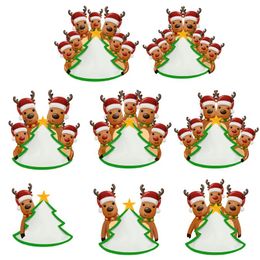 Christmas Decorations Tree Elk Ornament Resin Pendant For Xmas Party Home Indoor Outdoor Front Door Decoration Year Gift