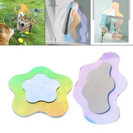 Decorative Objects Figurines 1x Makeup Mirror Acrylic Ornament Colorful for Office Home 230221