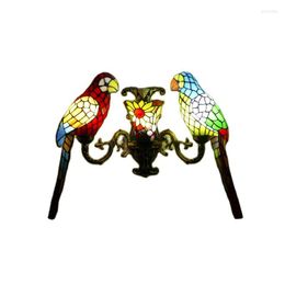 Wall Lamps Tiffany Parrots Baroque Lamp Aisle Balcony Foyer Entrance Europe Vintage Porch Sconce Light D41801