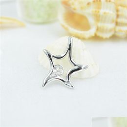 Jewelry Settings Korean Version Of The New Fashionable Pearl Necklace S925 Pure Sier Cute Starfish Pendant Mount Fac Dh6Bs
