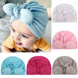 Hats Cute Bow Baby Hat Turban Winter Girl Boy Beanie Cap Infant Toddler Bonnet Headwraps Born Pography Props
