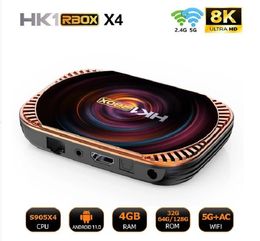 HK1 RBOX X4 Smart TV BOX Android 11.0 1000M LAN Amlogic S905X4 8K 4G 32/ 64/128GB 3D Wifi 2.4G&5G Support G00gle Player Y0utube Netliifx