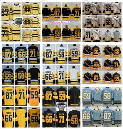 CUSTOM Mens 2023 Winter Classic 87 Sidney Crosby Hockey Jerseys 2.0 Reverse Retro 71 Evgeni Malkin Mens 59 Jake Guentzel 58 Kris Letang Mari Men Women