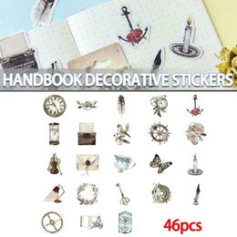 Gift Wrap 46PCS Vintage Scrapbooking Stickers DIY Embellishment Supplies Adhesive Diary Decorative Mobile