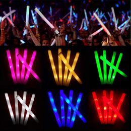 Other Event Party Supplies 3050 Pcs Led Foam Bar Glow In The Dark LightUp Sticks LED Soft Batons Rave Wands Flashing Tube Concert for 230221