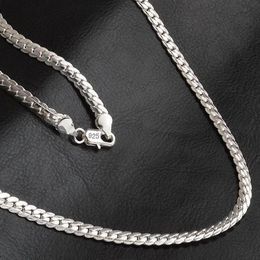 Pendant Necklaces Silver Plated Necklace 5mm Sideways Chain For Women Men Jewellery Exquisite Colour Charms Jewellery Gift