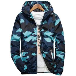 Men's Jackets Camouflage Hooded Jacket Men Thin Windbreaker Baseball Mens Spring Autumn Streetwear Outdoorsports Hip Hop Military CoatMen's