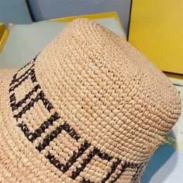 Kaliteli Geniş Ağız Hasır Şapkalar Kadın Lüks Tasarımcı Kova Şapkalar Mektup Hasır Çim Örgü Erkekler Kadınlar Için Casquette Kasketleri Bifpv Caps