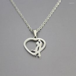 Pendant Necklaces 1 Heart Necklace Lovers Couple Valentine's Day Gift Brand Stainless Steel Custom