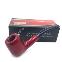 Manufacturer Direct Selling Solid Wood Straight Filter Pipe Red Wood Fine Pipe Pipe Wood Tobacco Box Packaging