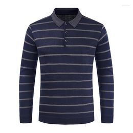 Men's T Shirts Top Grade Fashion Brand Me's Polo Classic Striped T-shirt For Men Solid Color Casual Long Sleeve Tops Men's Clothing