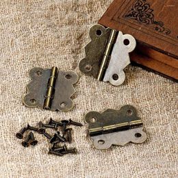 Bath Accessory Set 40 Pieces Hinges Screws Antique Small Butterfly Hinge Bronze Carving Design Box Cabinet Hardware Accessories