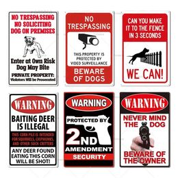 Beware of Dog Metal Tin Sign Warning Metal Sign Guard Dog Sign Wall Decor Yard Sign No Trespassing Metal Dog Signs Outdoor Decor Personalised metal size 30X20 w01