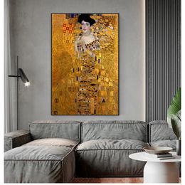 Reproductions Canvas Paintings For Living Room Portrait Of Adele Bloch Canvas Paintings On The Wall Gustav Klimt Kiss Paintings Woo