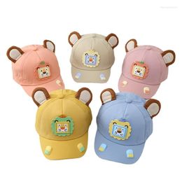 Berets Sun Hats For Boys Baby Girls Hat Summer Cotton Children Cap Baseball Cartoon Lion Visor Toddler