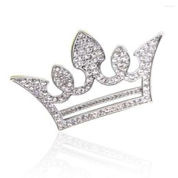 Brooches Royal Simulation Jewelry Crown Brooch Pin Up For Women Crystal Broches Hollow Rhinestone Lapel Pins Bridal