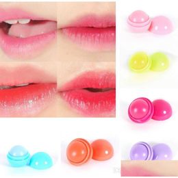 Lip Balm 3D Makeup Round Candy Colour Moisturising Natural Plant Sphere Gloss Lipstick Fruit Embellish Sker Drop Delivery Health Beaut Dhlxh