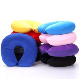 Pillow U Shaped Travel Particles Microbeads Neck Car Plane s Soft Cushion Home Outdoor Textile Stock Garden 230221